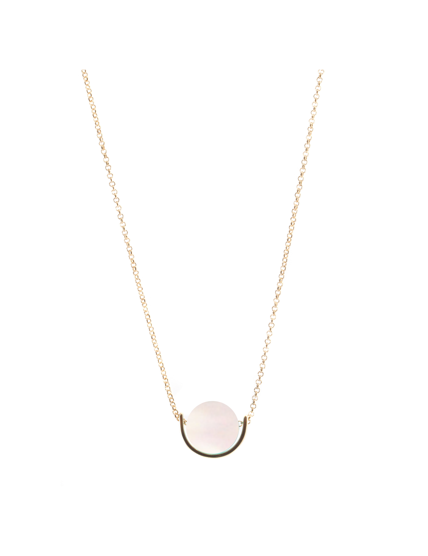 Colar Círculo + Metal Semi Círculo Ouro