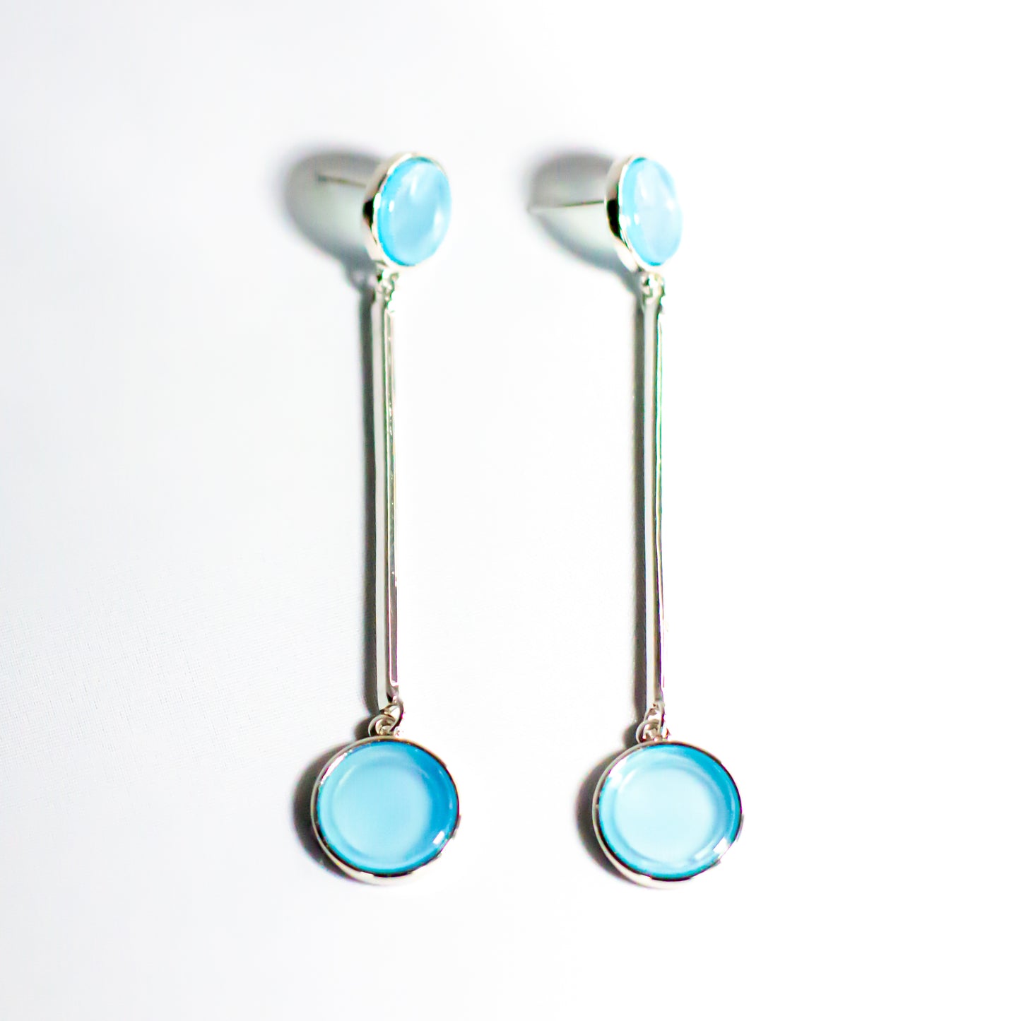 Brinco Lua Cheia Duplo Ródio Branco