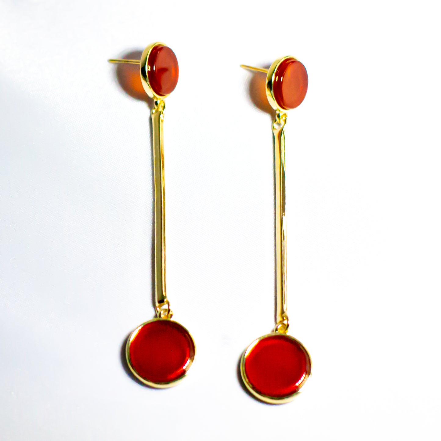 Brinco Lua Cheia Duplo Ouro