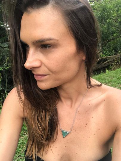 Colar 7 Pirâmides Equilíbrio Ródio Branco