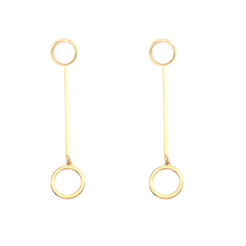 Brinco Lua + Círculo Vazado Ouro