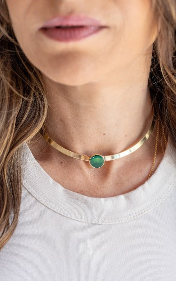 Colar Choker Lua Equilíbrio Ouro