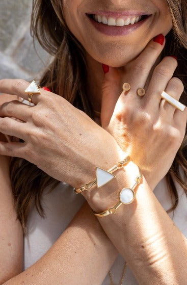 Pulseira Bracelete Pirâmide Ouro