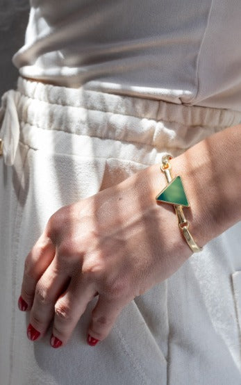 Pulseira Bracelete Pirâmide Ouro