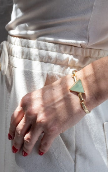 Pulseira Bracelete Pirâmide Ouro