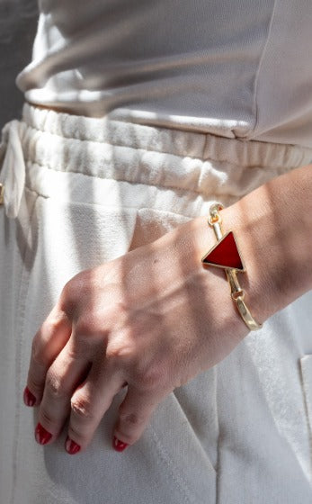 Pulseira Bracelete Pirâmide Ouro