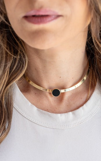 Colar Choker Lua Equilíbrio Ouro
