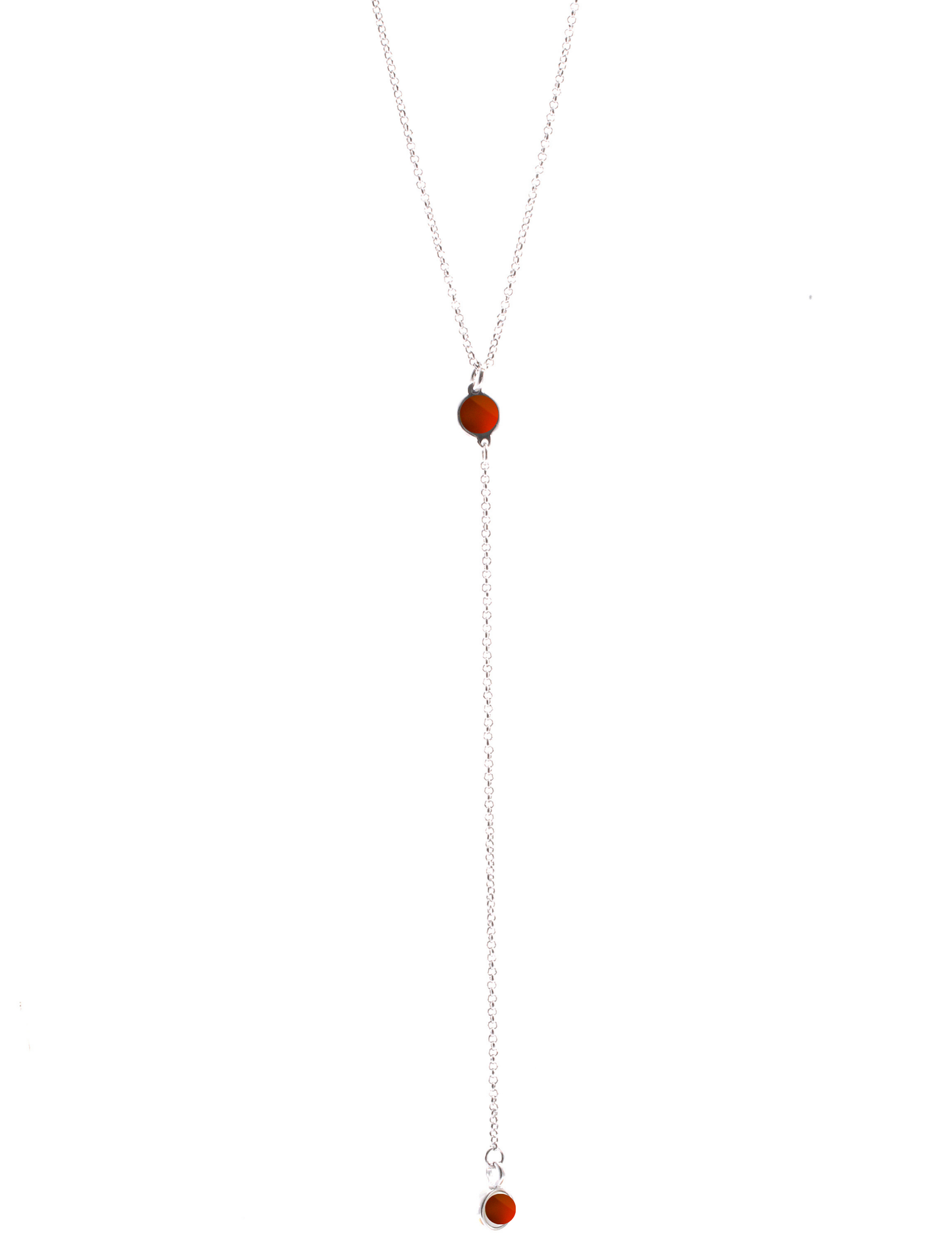 Colar Mini Esfera Duplo Ródio Branco