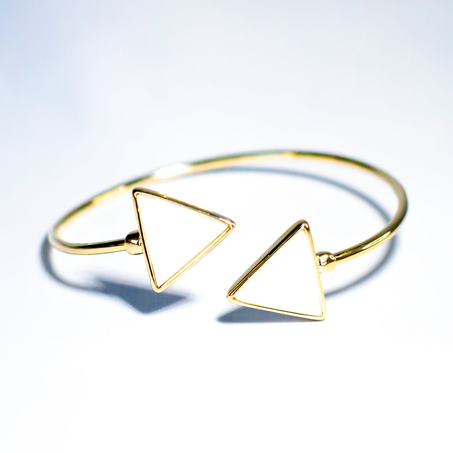 Pulseira Bracelete Pirâmide Duplo Ouro