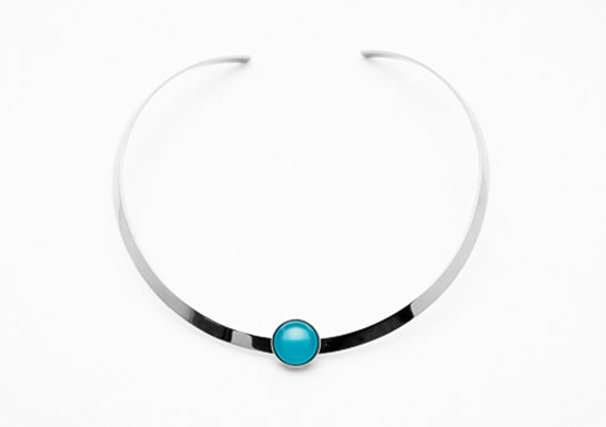 Colar Choker Lua Equilíbrio Ródio Branco