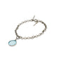 Pulseira Elos + Pingente Círculo Ródio Branco