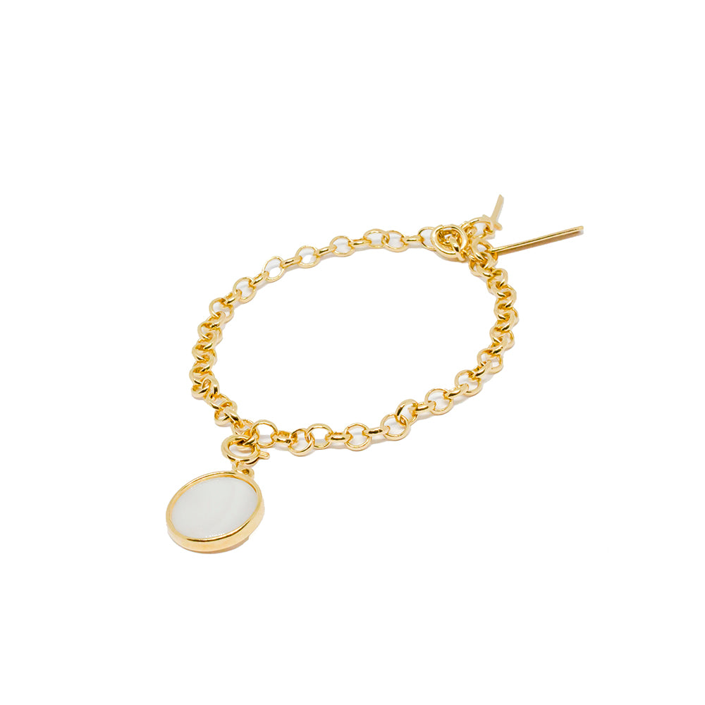 Pulseira Elos + Pingente Círculo Ouro