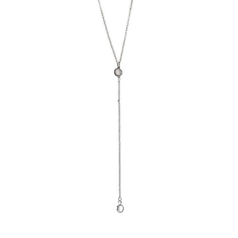 Colar Mini Esfera Duplo Ródio Branco
