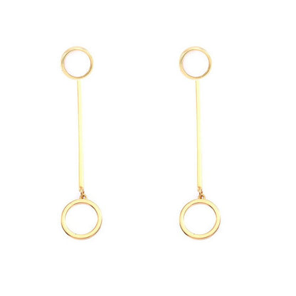 Brinco Lua + Círculo Vazado Ouro