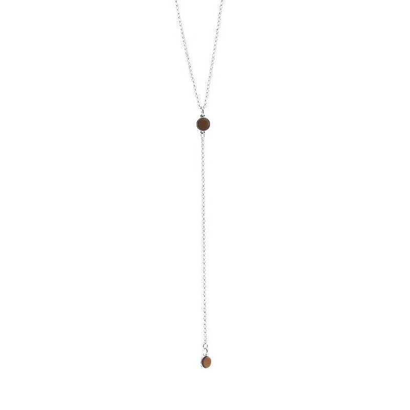 Colar Mini Esfera Duplo Ródio Branco