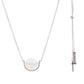 Colar Círculo + Metal Semi Círculo Ródio Branco
