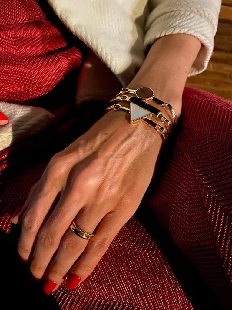 Pulseira Bracelete Pirâmide Ouro