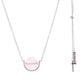 Colar Círculo + Metal Semi Círculo Ródio Branco